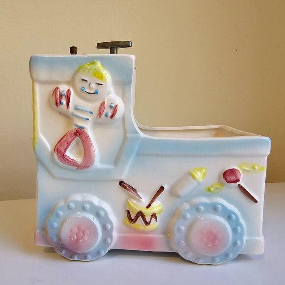 My Neil Baby Nursery Planter Vase Musical Rock A Bye Pastel Baby Shower Gift - Picture 3 of 12